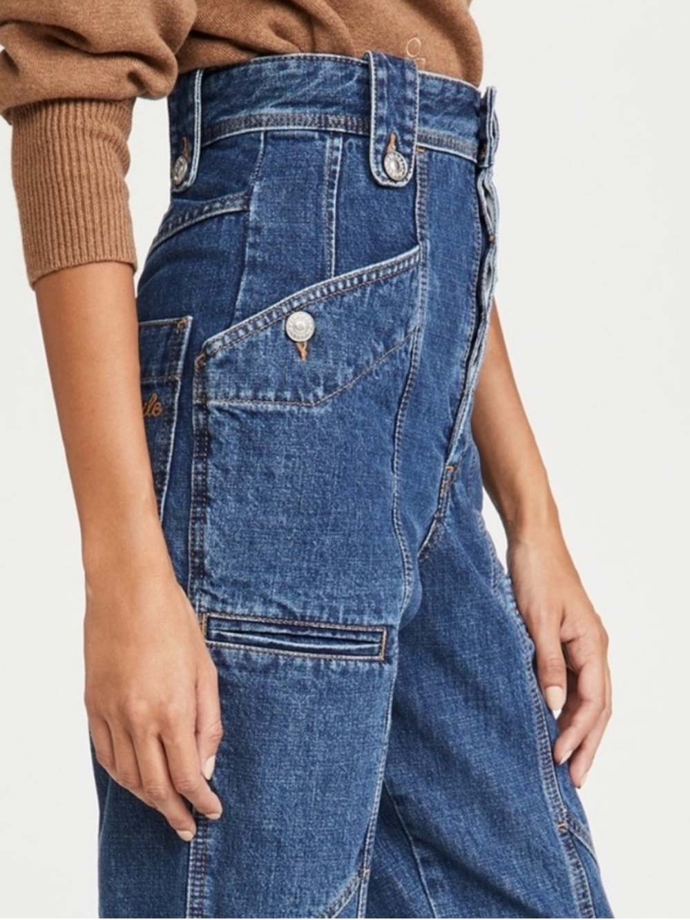 Isabel Marant Étoile Neko Denim Tapered Trousers Size 34 / XS US 2 - Picture 3 of 14